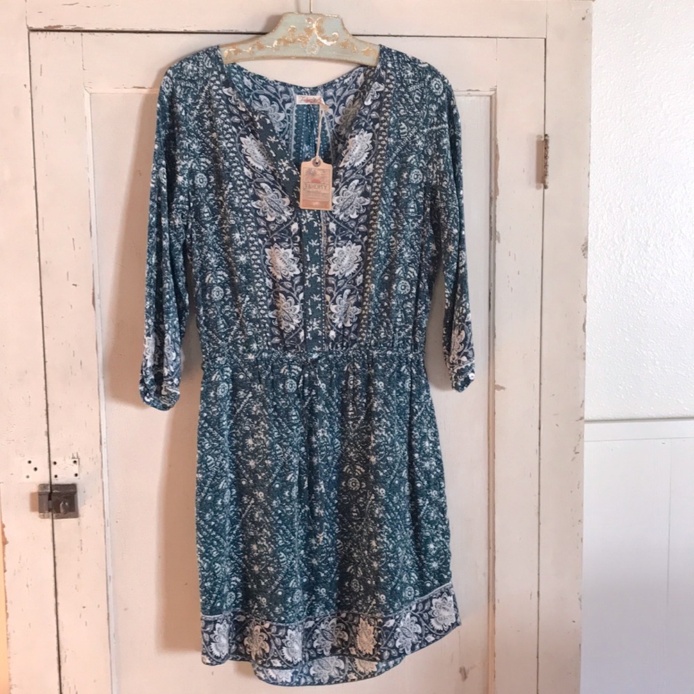 Faherty Silk Hannah Bohemian Vines Dress